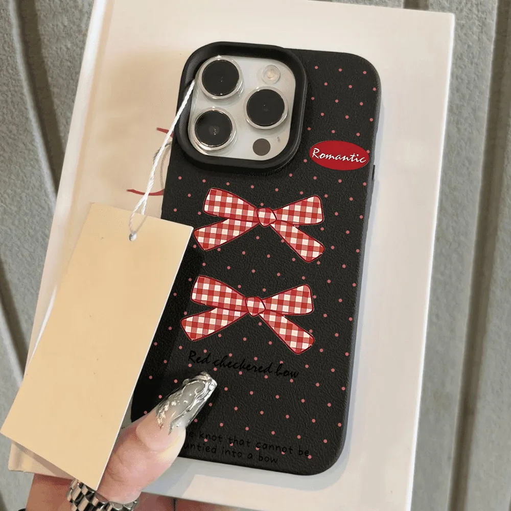 Leuke Boog Siliconen Lederen Case Voor iPhone 11 Case iPhone 16 13 12 14 15 Pro Max 14 15 16 Plus Zachte Schokbestendige Telefoon Cover Funda