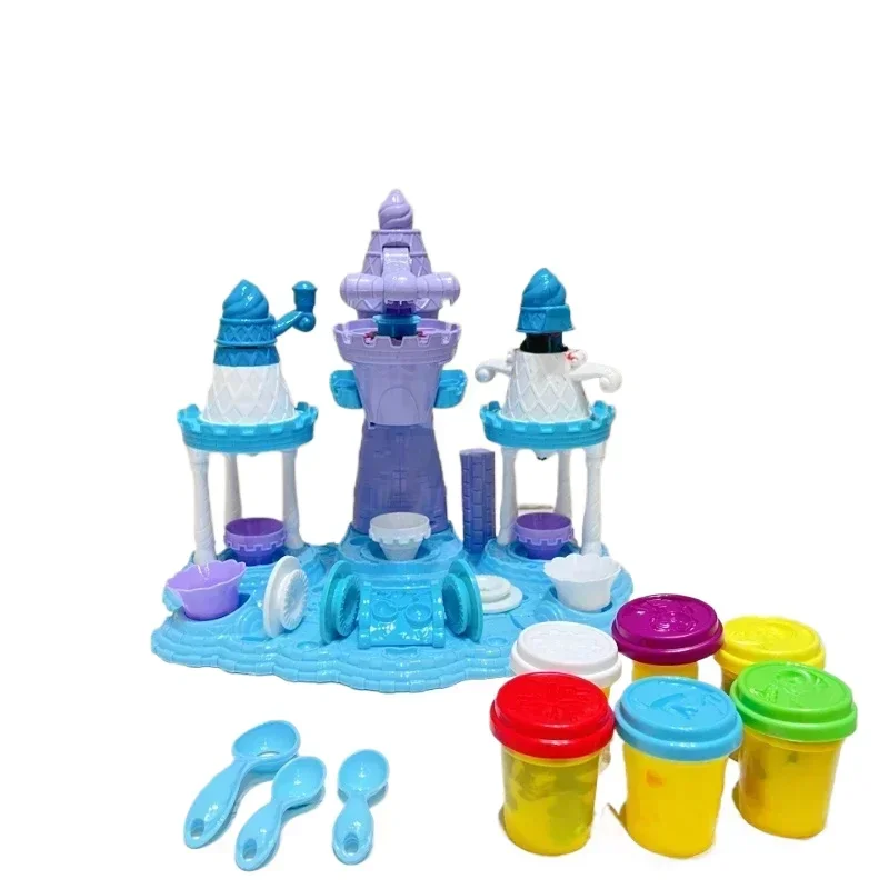 

Disney Frozen Elsa Ferris Wheel Magic Ice cream making machine Colored clay plasticine sets play dough play house toy baby gift