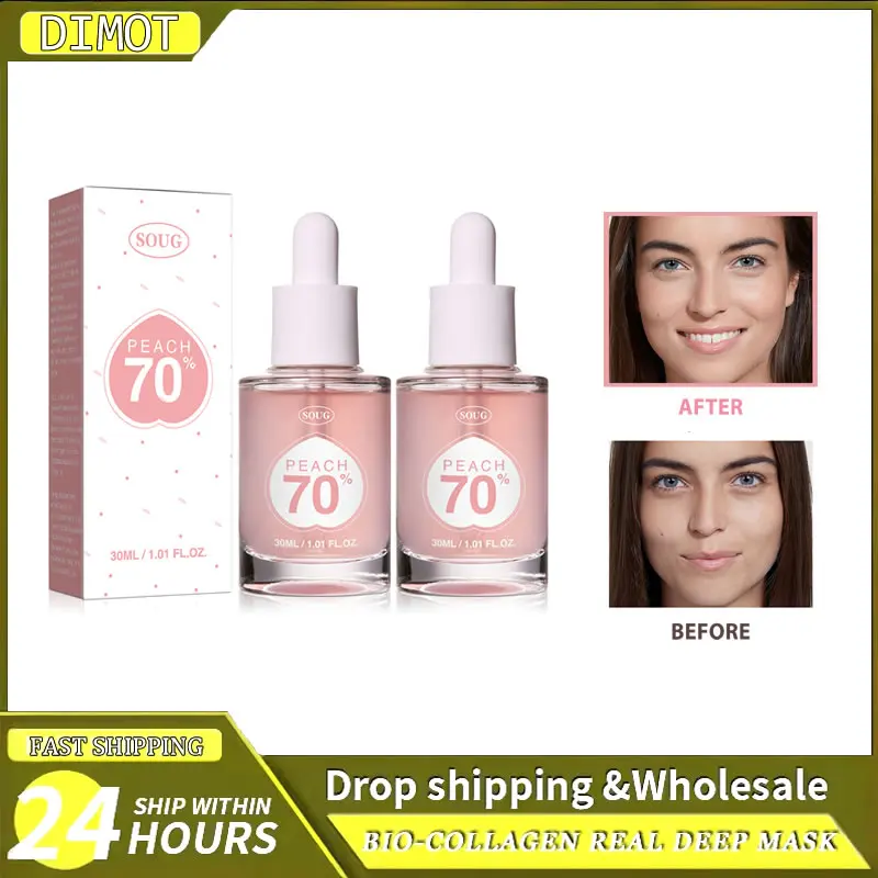 

Peach Facial Serum Shrink Pores Smooth Brightening Niacinamide Dark Spot Remover Serum Fade Melanin Moisturizing Skin Care
