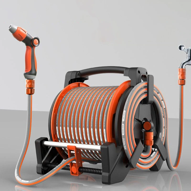 22.5M Wall Mount Auto Rewind Hose Reel Multi-use Garden Irrigation Car Wash Patio Floor Cleaning Water Spray Nozzle Kit