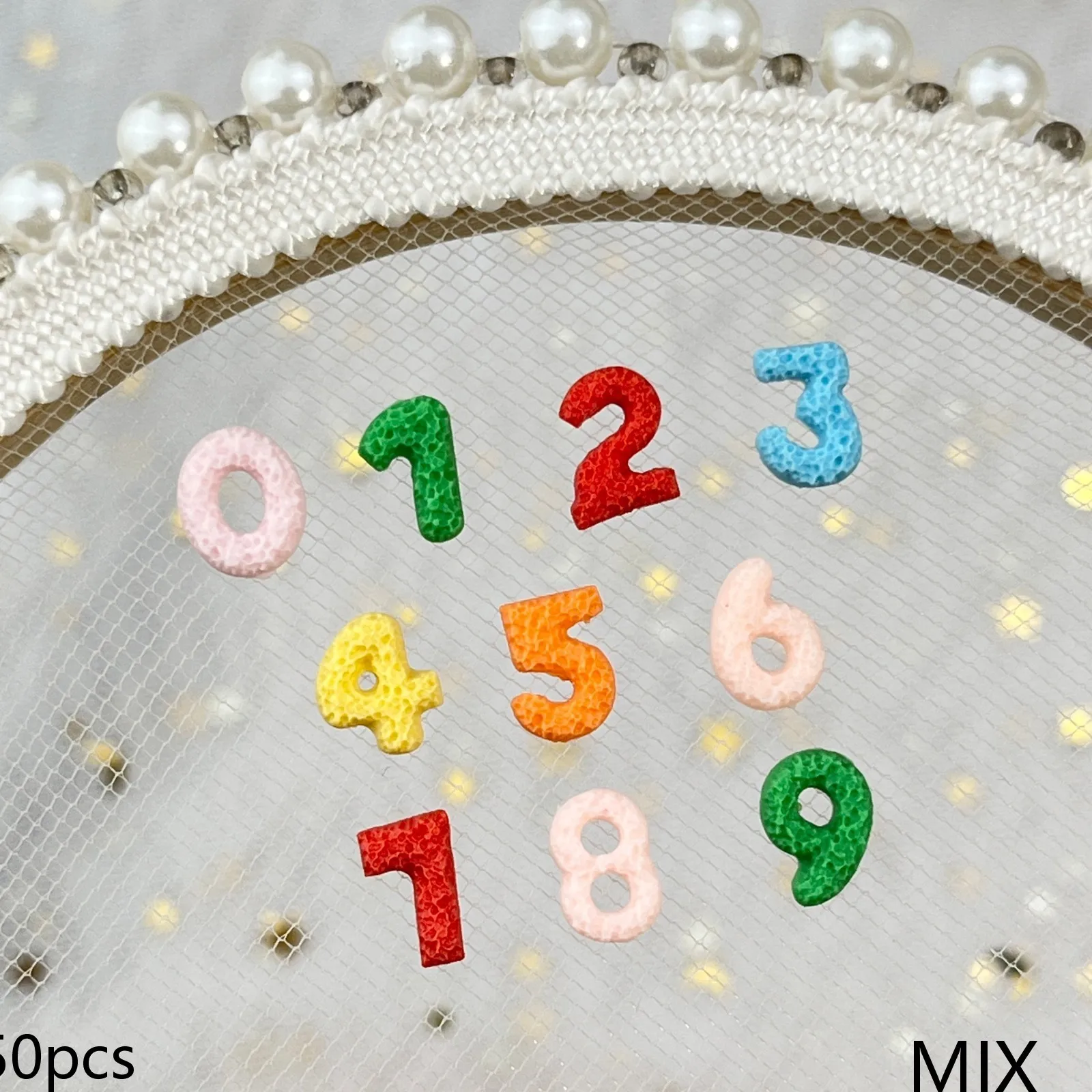 50PCS  Cute And Fun Colorful Resin Cartoon With 26 Letters Nail Art Numerals Mixed Set For Scrapbook Charm DIY Jewelry Decor view 5