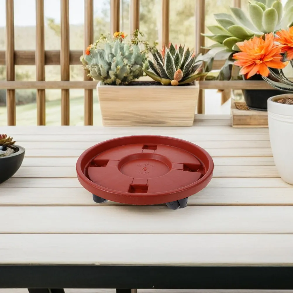 

2Pcs Flower Pot Dolly with Wheels 360 Swivel Easy Movement Heavy Plants Indoor Outdoor Red Planter Roller Trolley