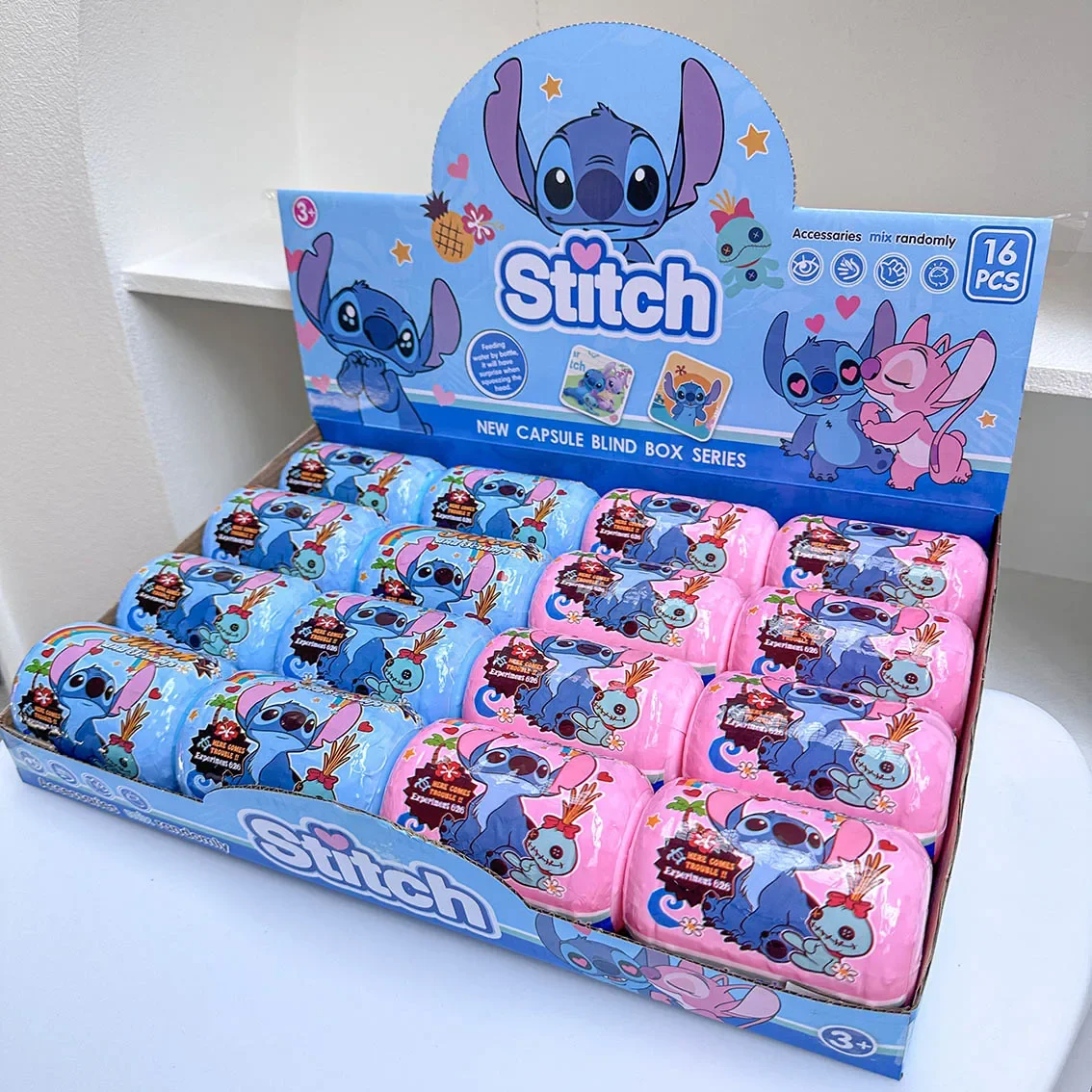 جديد 16 قطعة ليلو وستيتش جمع عمل الشكل كبسولة أنيمي صندوق أعمى مفاجأة ظهره قلادة المفاتيح حبل دمية لعبة أطفال هدية