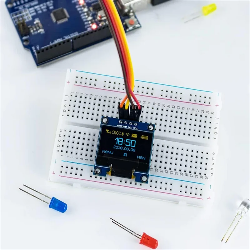 0.96 Inch blue yellow OLED I2C IIC Display Module 12864 128x64 Pixel SSD1306 Mini Self-Luminous OLED Screen Board for arduino