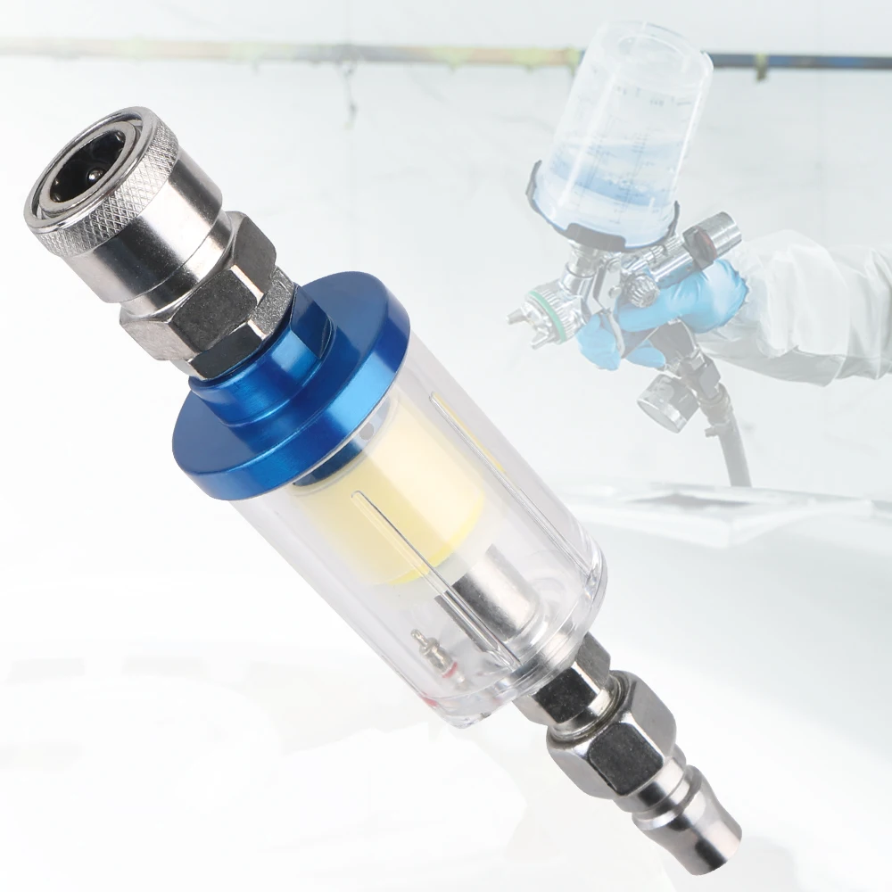 1/4 Inch Thread Clear Water Trap for Air Compressor Moisture Separator Paint Sprayer Oil Water Separator Filter Kit