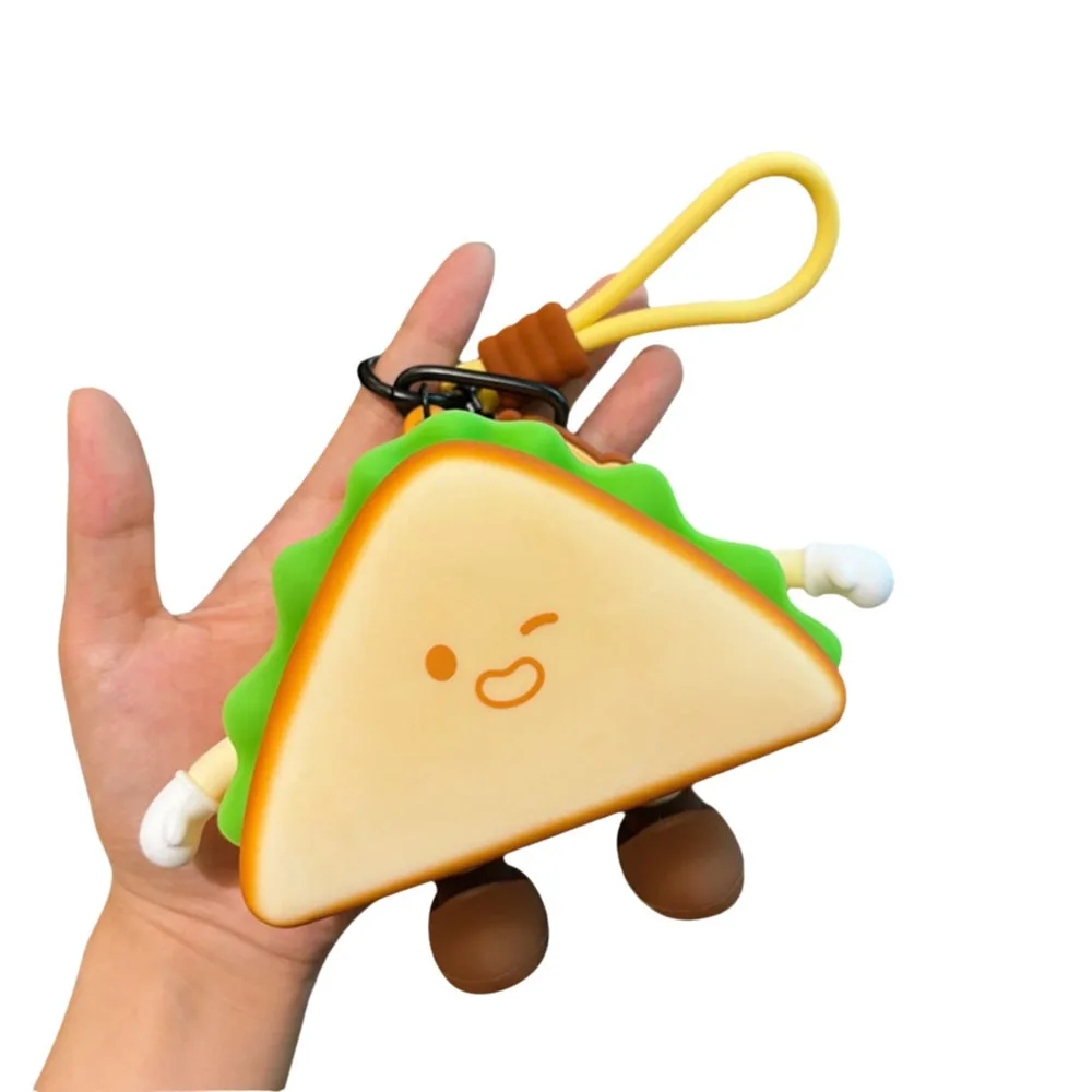 

Soft Silicone Cartoon Bread Coin Bag Portable Afternoon Tea Series Cute Earphone Case Pendant Reusable Headphone Protector
