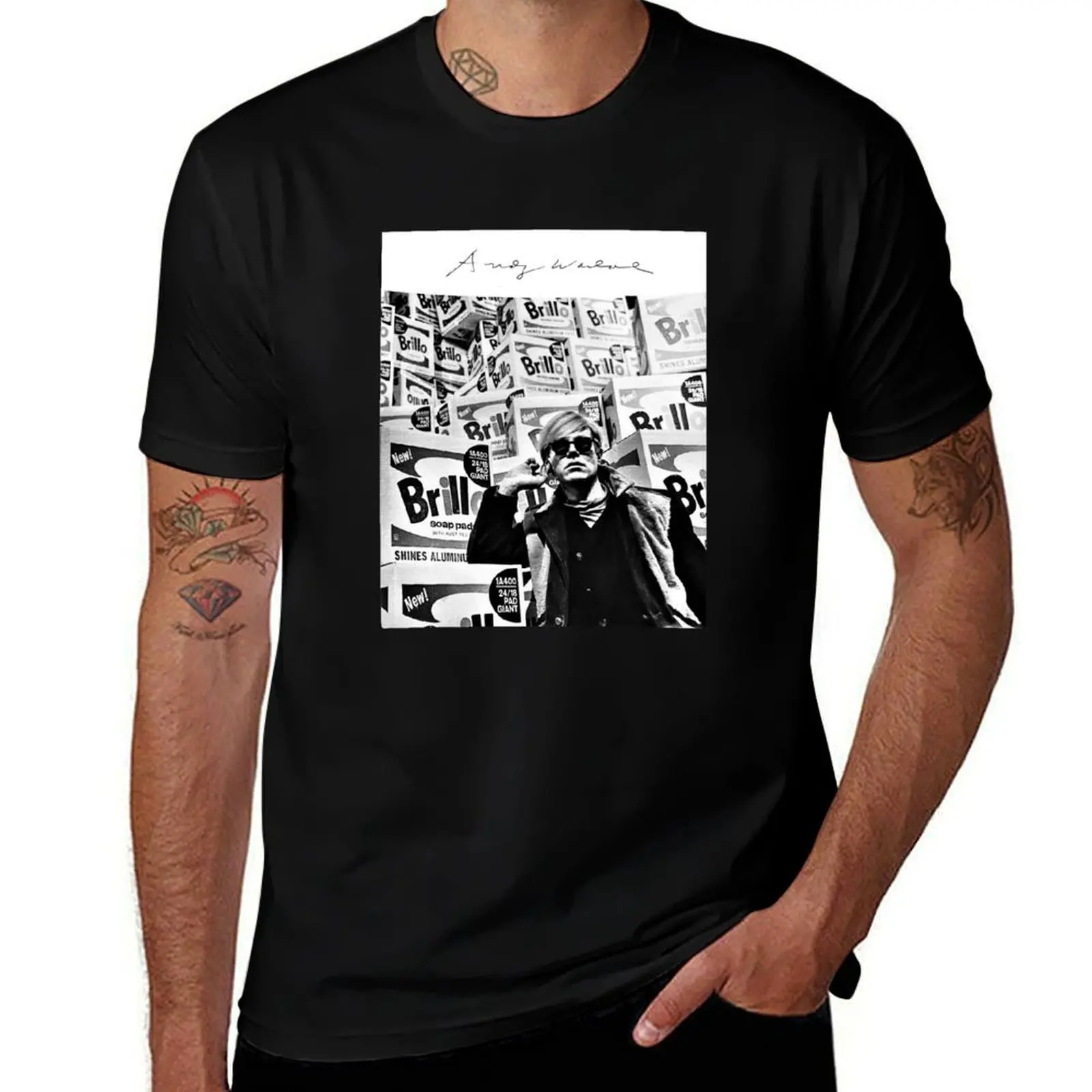 

Andy Warhol Signature Portrait T-Shirt Casual Trendy Streetwear Tee Shirt