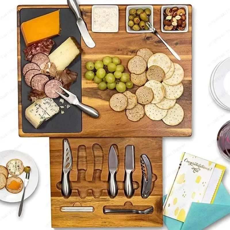 Cheese  set Chopping board Cutting board Acacia large sticky board Solid wood mildew-proof fruit cutting