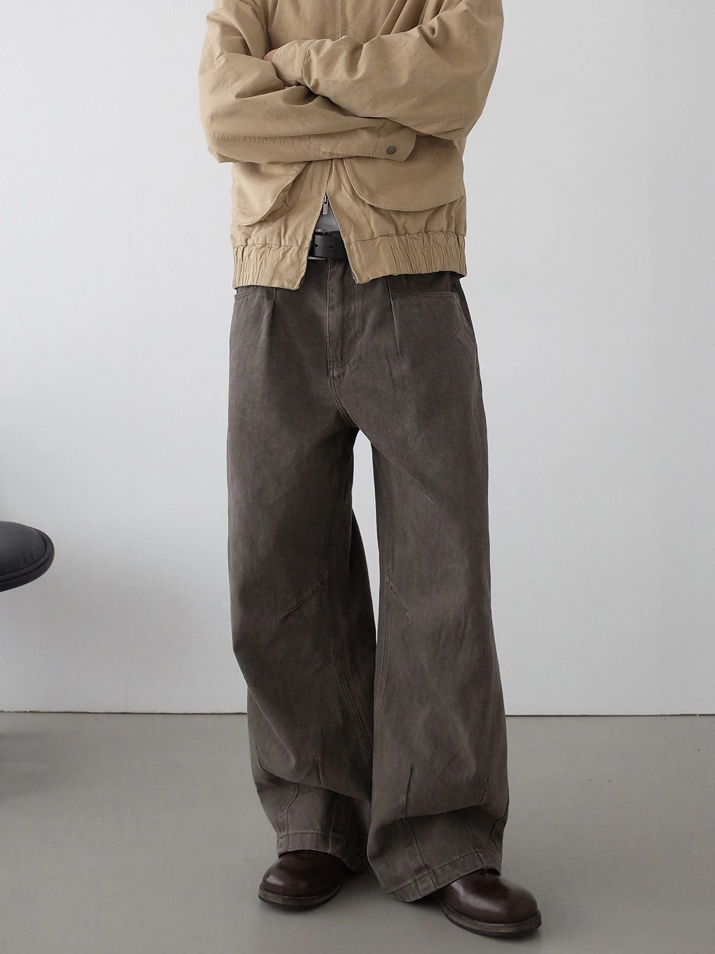 

Retro American Waed Straight Leg Jeans Loose Wide Leg Denim Pants ex Vintage High Waist Zipper Closure Casual Jeans