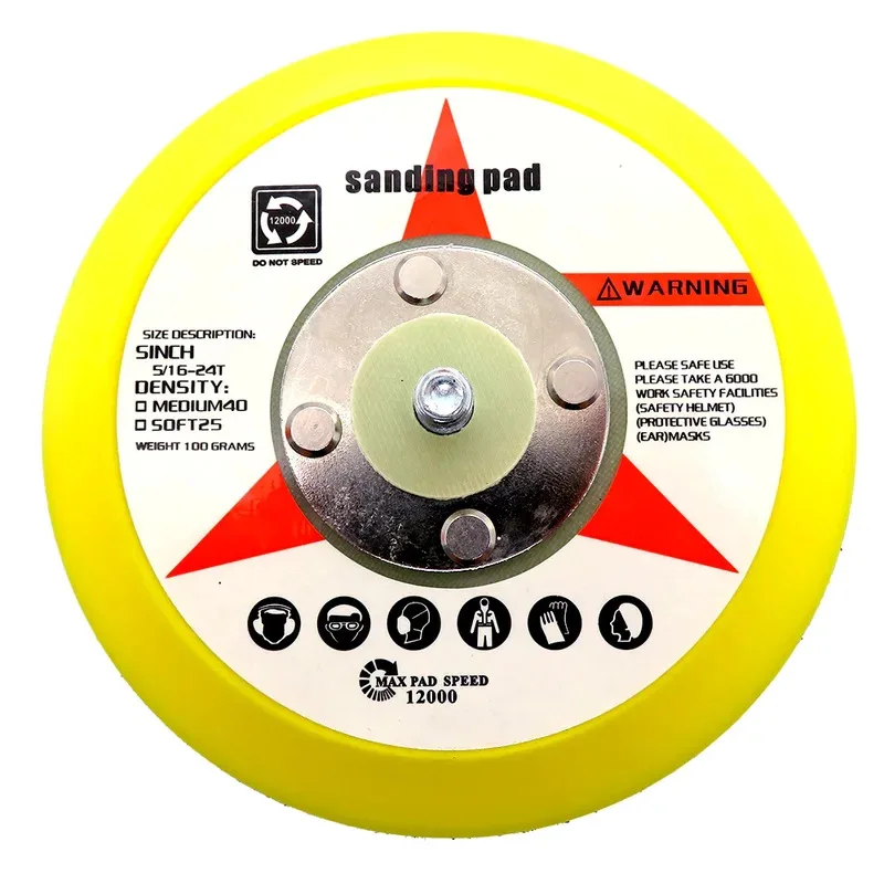 

5-дюймовые опорные подушечки с крючками и петлями, резьба 5/16 дюйма-24, полировальные шлифовальные подушечки 125 мм для автомобильной орбитальной полировки двойного действия, шлифования