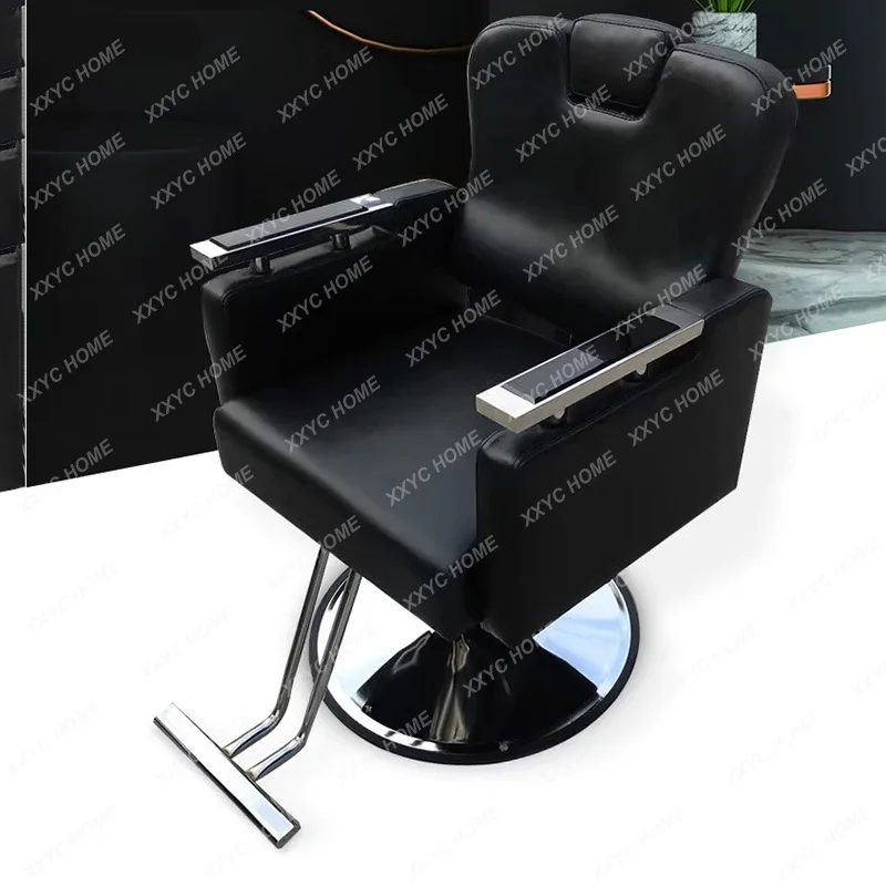 

Luxury Leather Chair Reclinable Barbershop Vintage Hairdressing Chair Swivel Barber Silla De Barbero Furniture