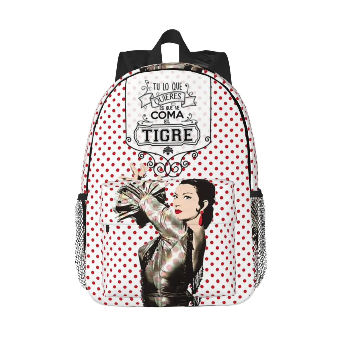 

Lola Flores Let The Tiger Eat Me Backpack Daypack Large Capacity Boys Girls BookBag Shoulder Bags for Men Women Kids School Bag