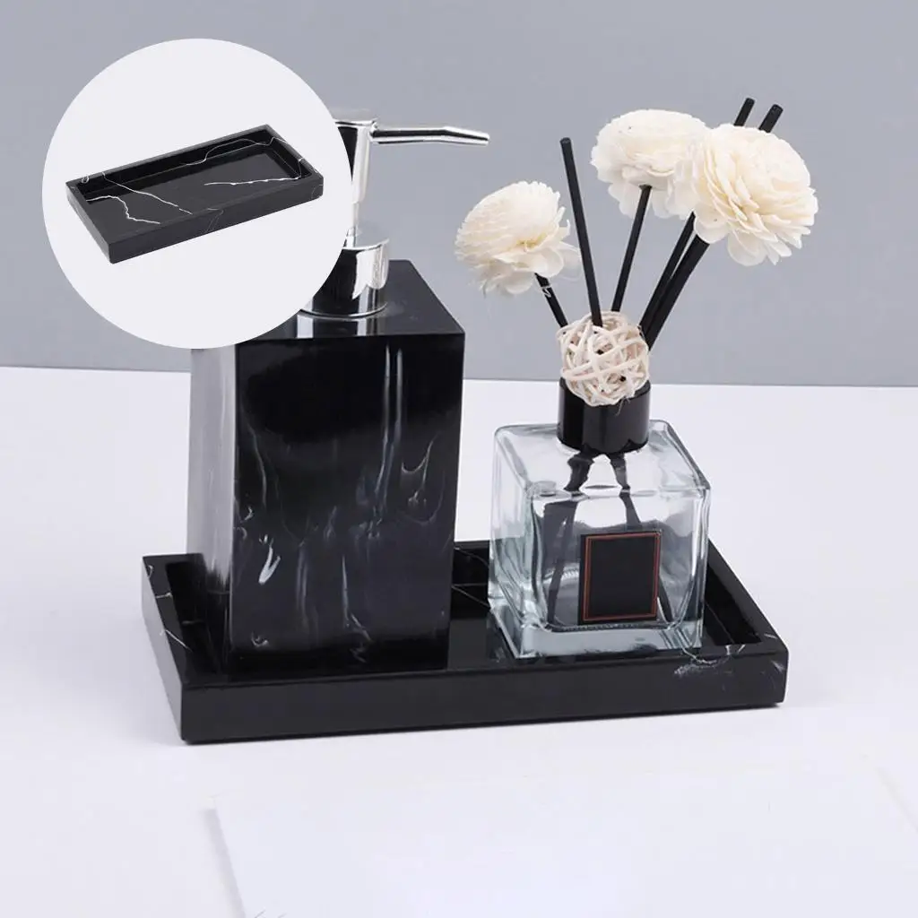 Marble Storage Tray Washroom Vanity Tray Jewelry Dish Bathtub Serving Tray