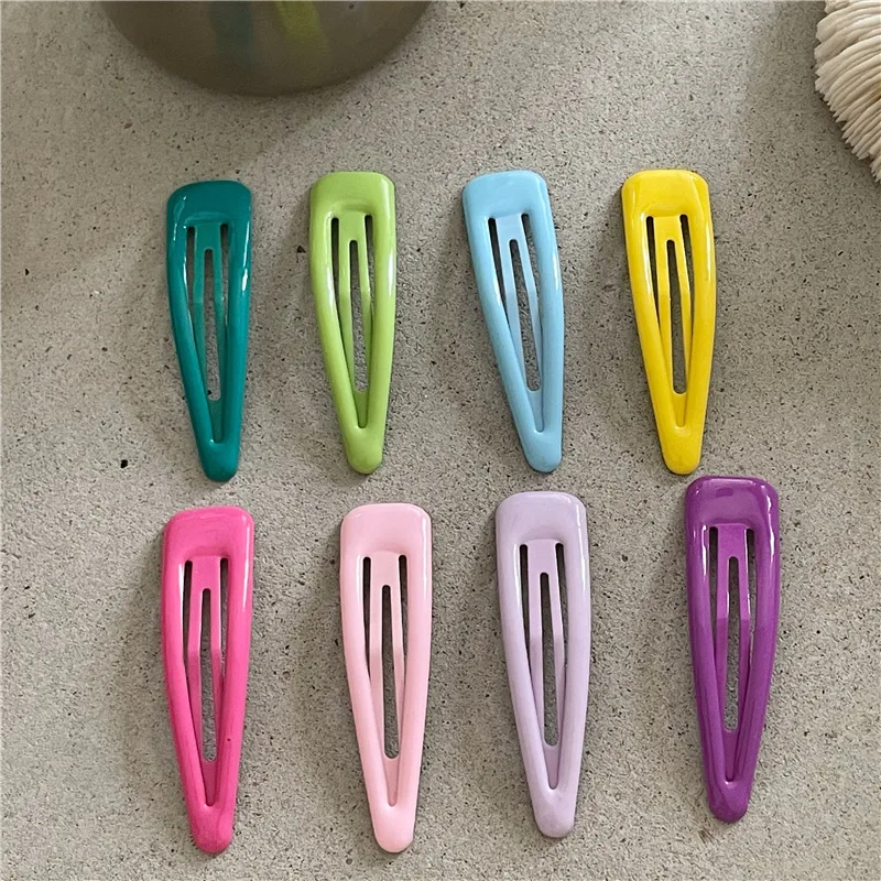 Nuevas Pinzas para el Cabello con Diseño de Gota de Agua Grande de Resina Pastel, 8 Piezas, Bonitas Horquillas de Esmalte con Cierre a Presión, Color Crema, para Niñas, Colección 2026