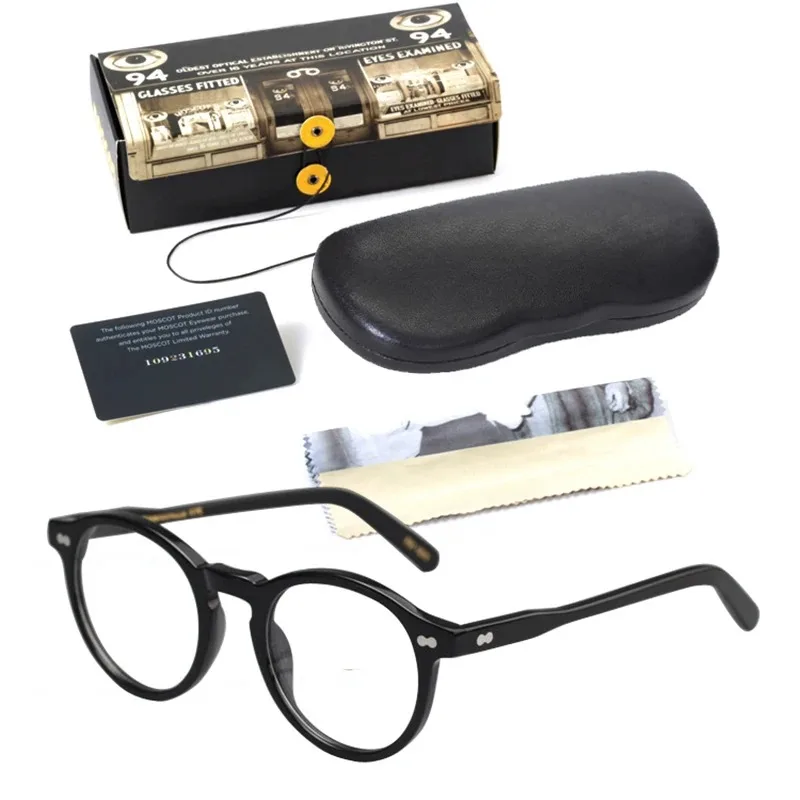 Runde Vintage-Acetat-Brille im Johnny-Depp-Lemtosh-Stil für Herren und Damen, Computerbrille, Luxusmarken-Brillengestell – Detail 7