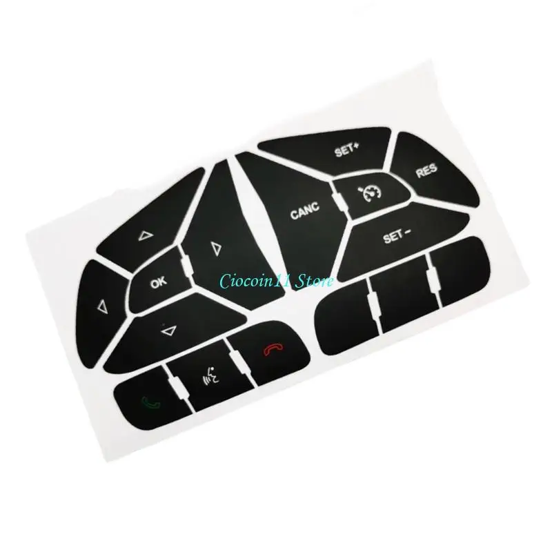 

Y1UB Precise Cut Steering Wheel Button Repair Renewal Stickers Decal For Car Interior