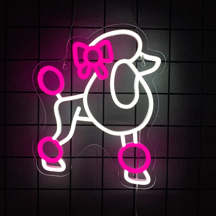 Poodle Neon Sign For Wall Decor,Light Up Sign For Bedroom,Living Room,Pet Store,Dog Grooming Salon,Birthday Gift For Dog Lover