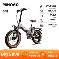 MIHOGO ONE Electric Bike For Adult 750W48V12.8+16Ah BatteryCity Electric Bicycle 20*4Inch Fat Tires City E-bike