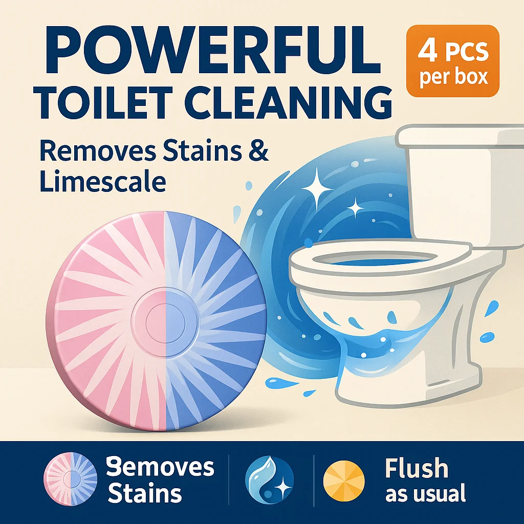 4 Stück Toilettenschüssel-Reinigungstabletten, Pfirsich-/Gardenia-/Osmanthus-Duft, Tropfenbehälter, Desodorieren und Entfernen von Flecken, langlebig Fr