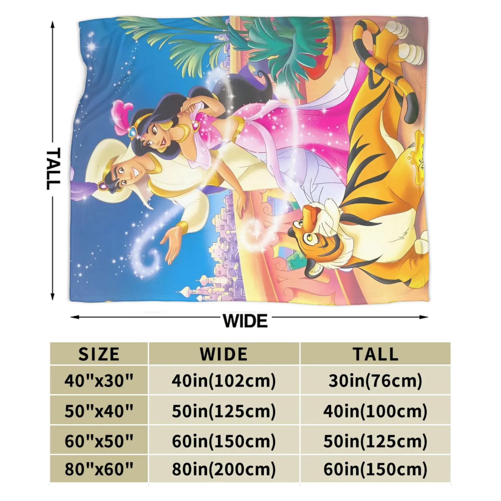 علاء الدين الياسمين الكرتون بطانية دافئة رقيق أفخم رمي بطانية للأريكة السرير الزخرفية الفانيلا المفرش غطاء السرير