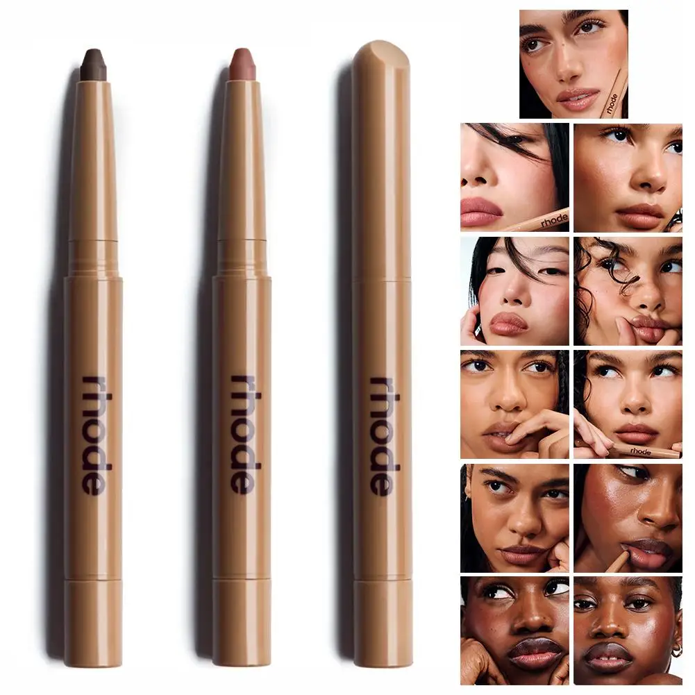 Penna per rossetto nudo opaco arrotolato Matita per labbra a lunga durata Matita per labbra impermeabile Contorno Set per trucco labbra rosso sexy per le donne