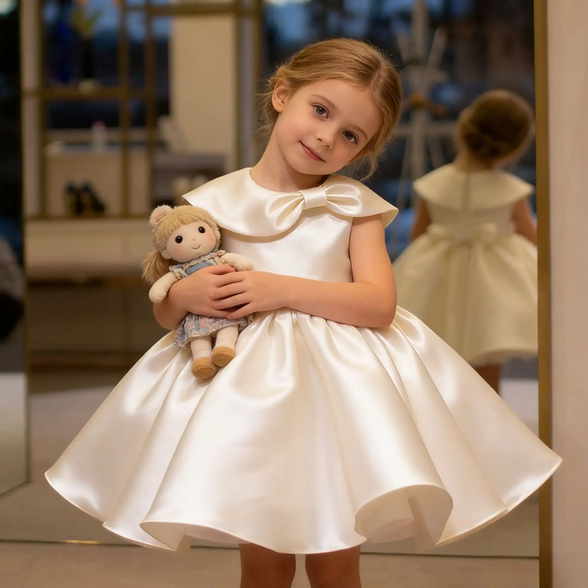 High End Girls Baby One Year Old Dress Photos for Birthdays Trendy Flower Girl Princess Fluffy Dress