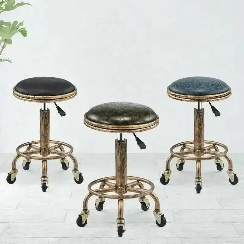 Chair New Bar Salon Salon Beauty Nordic Furniture Retro Salon Hair with Barber Creative Modern Chairs Stool Home Makeup Chair