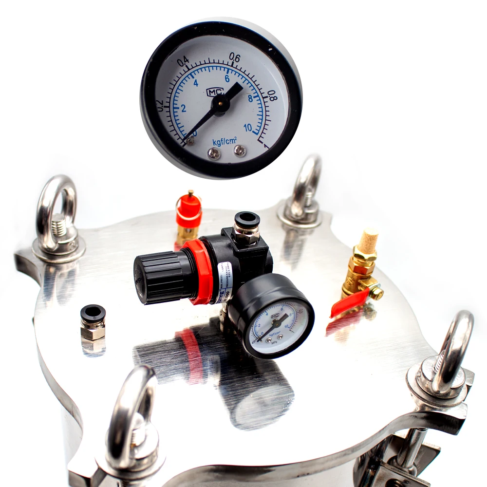 304 Stainless Steel Dispenser Pressure Tank Storage Tank Fluid Dispensing Bucket With Safety Regulating Valve 1-10L