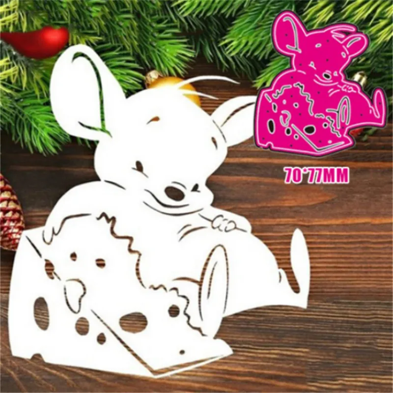 Adorable Cartoon Mouse And Cake Metal Cutting dies Scrapbook Photo Album Photo Frame Decoration DIY Handmade Artwork