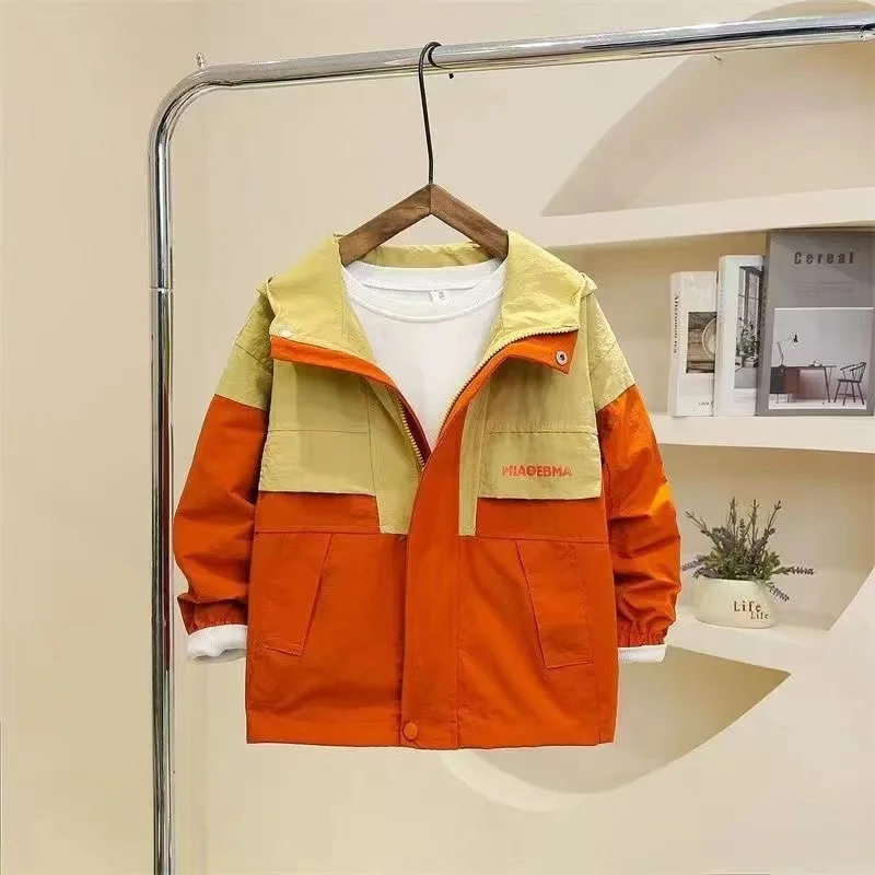 Manteau à Capuche Coloré pour Enfant, Coupe-vent, Édition Coréenne, Nouvelle Collection Printemps et Automne 2024