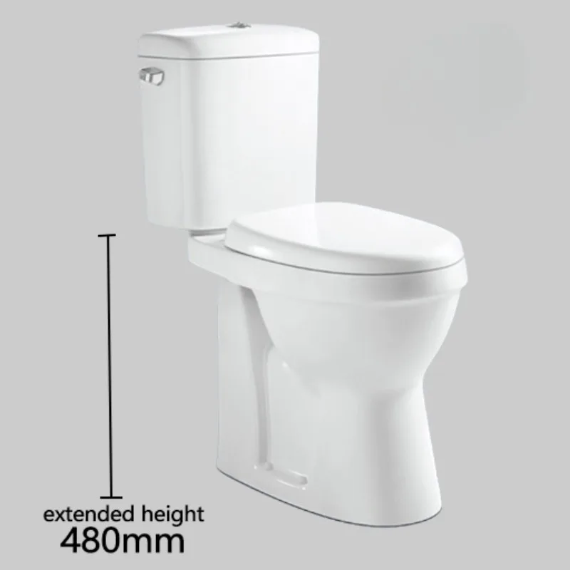 disabled extended floor ceramic flush two-piece toilet