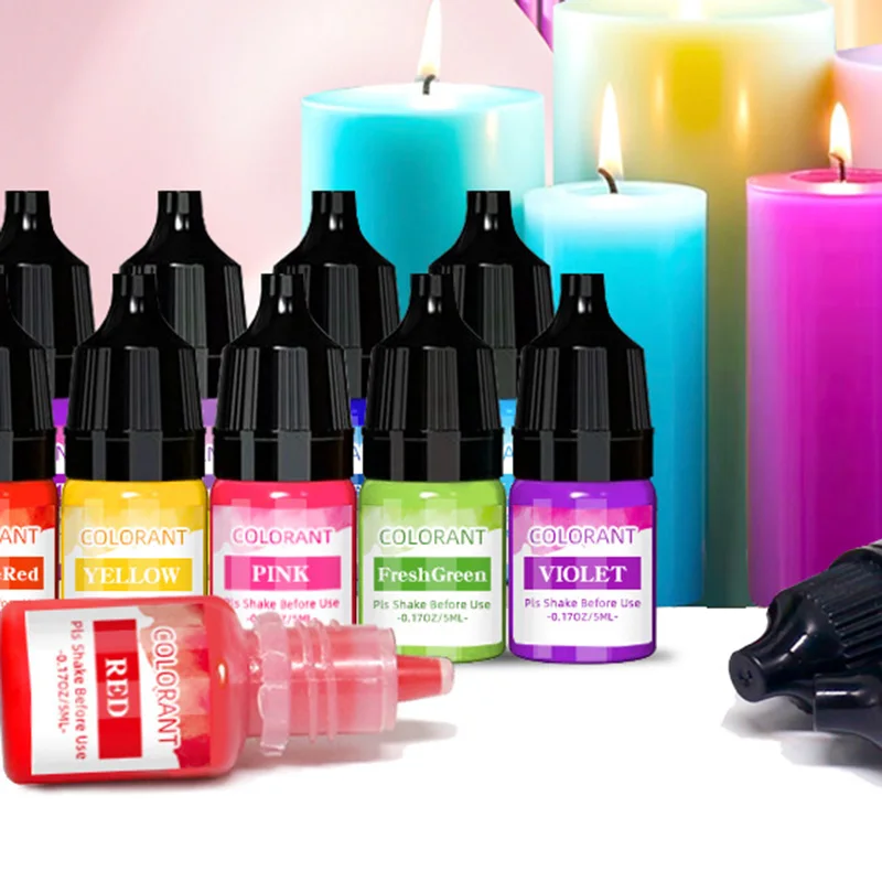 

5ml/Bottle Candle Dye Leakproof Highly Concentrated Aromatherapy Color Essence Soap Toning Pigment Soy Wax Paraffin Dye Colorant