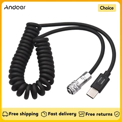 Andoer USB-C Power Cable Replacement for Blackmagic Pocket Cinema Camera BMPCC 4K/6K to USB Type-C Spring Cable