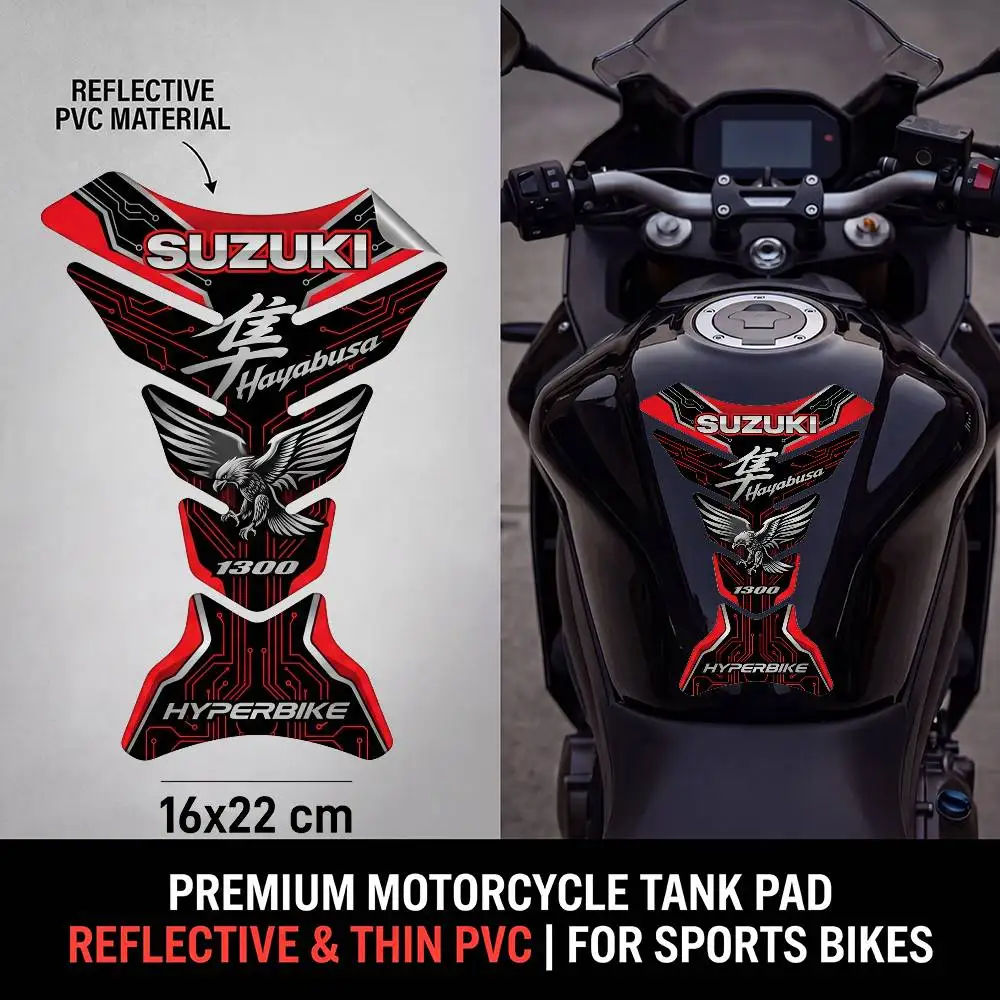 

FOR SUZUKI Motorcycle PVC Tank Pad Tank Cap Protector Racing Sticker Universal