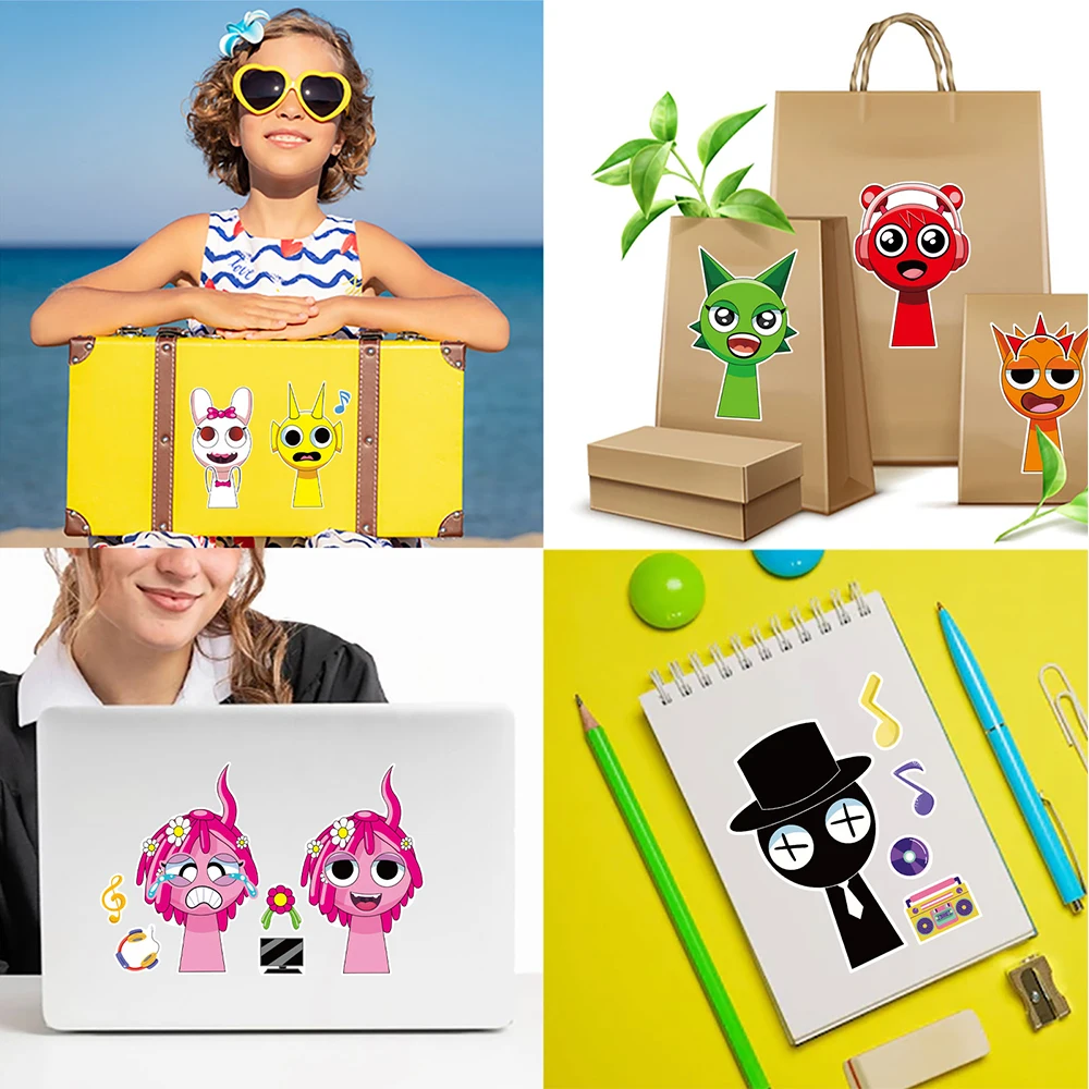 8/16sheets Fun Sprunki Make a Face Puzzle Stickers Make Your Own DIY Game Children Cartoon Jigsaw Education Toy Gift image 6