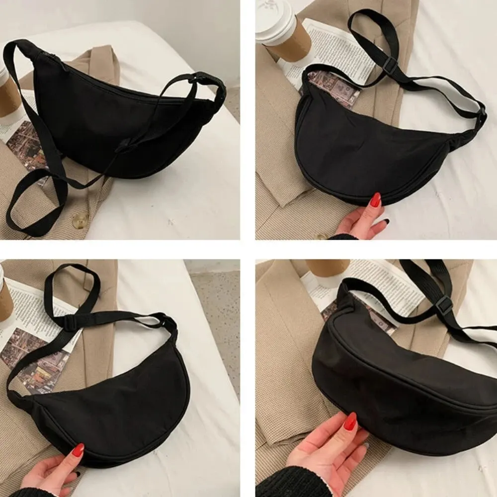 Women Shoulder Bags Solid Color Nylon Dumpling Messenger Bag 2023 New Trendy Lightweight Large Capacity Underarm Bag