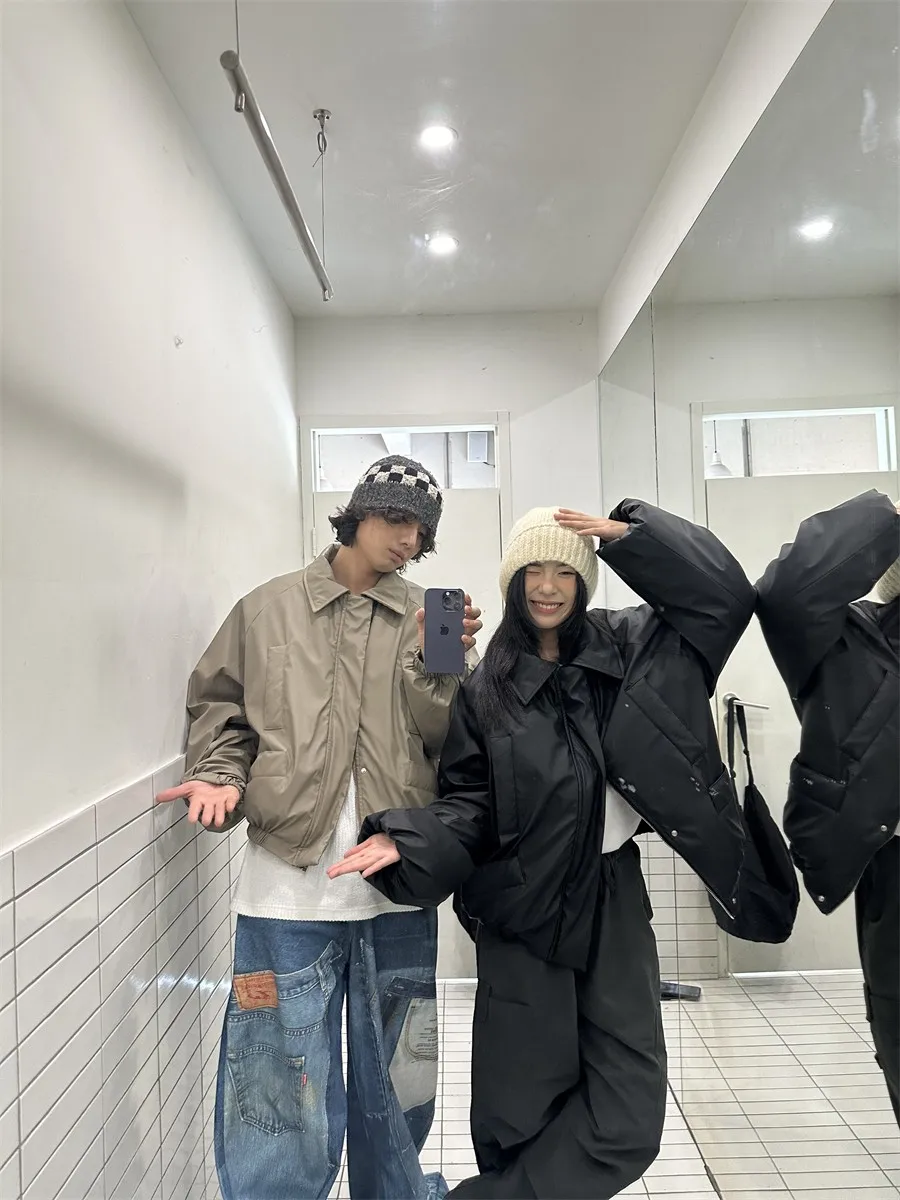 

Легкая куртка-жакет Lonad American Retro из широкого хлопкового материала с воротником для молодежи, осень-зима, из полиуретана