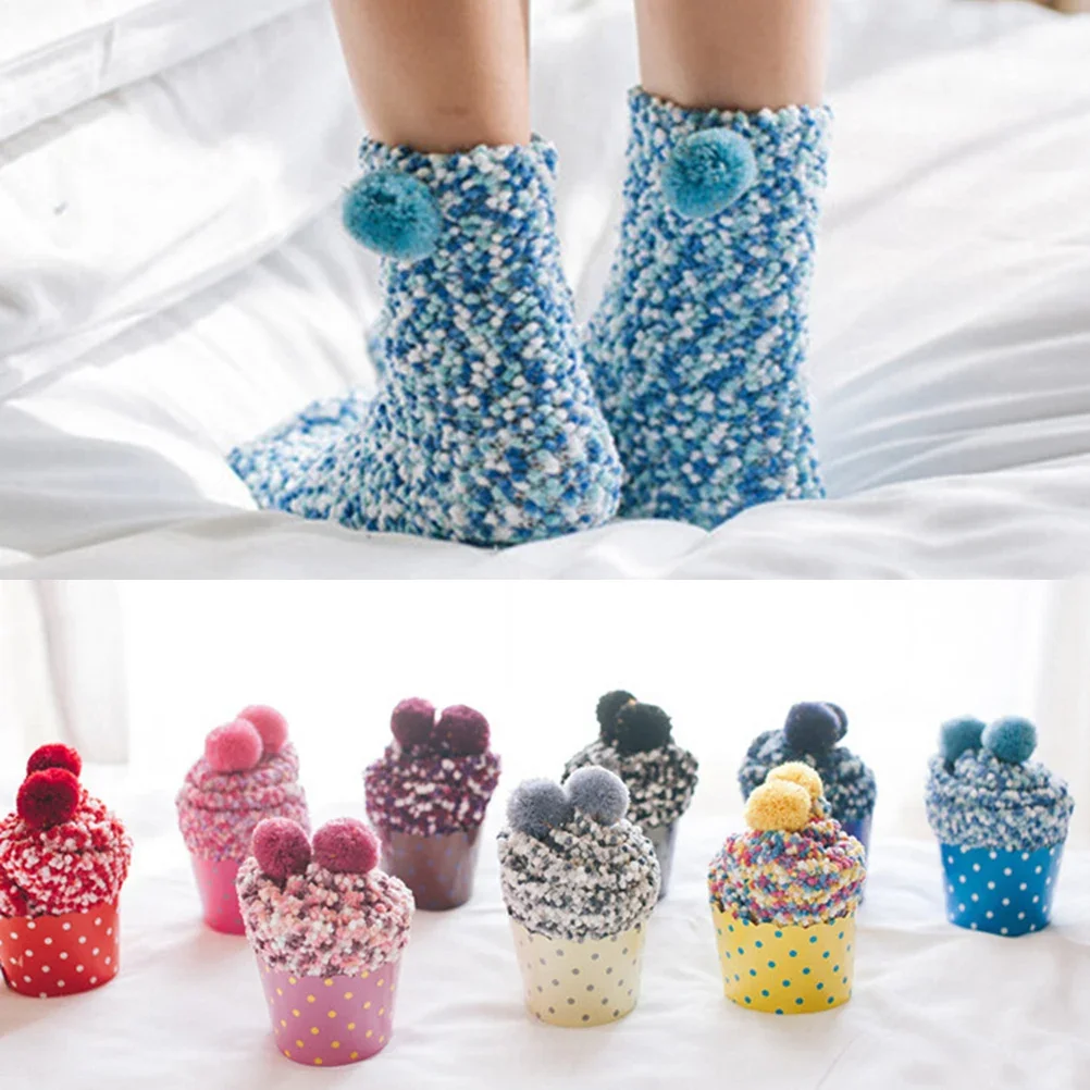 harajuku kawaii funny socks Floor Home clothing accessories Colorful Women Girls Bed Socks Fluffy Warm Winter Kids Gift meias