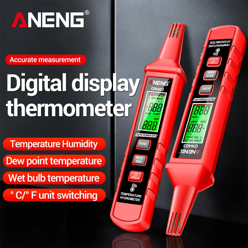 

ANENG GN403 Industrial Digital Temperature Humidity Meter Temperature Hygrometer with Min/Max Modes High Sensitivity Sensor test