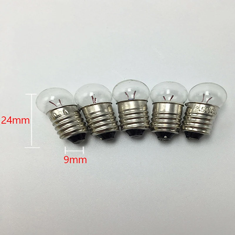 10 pezzi in miniatura rotondo 0.3A 2.5V piccolo cannone leggero per esperimento studentesco piccole lampadine perline