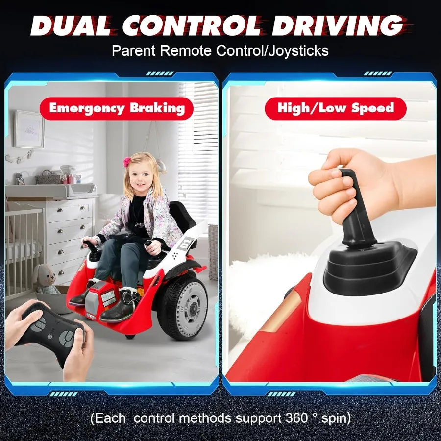 Ride On Bumper Car for Kids, 3.5MPH Max, 24V Electric Bumping Toy W/Parent Remote,3-Speed,360°Spin，Bluetooth Music, Electric Bum