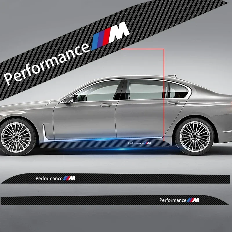 2pcs New Car Door Side Skirt Car Body Decal Carbon Fiber Car Stickers For BMW M MINIE F10 F20 F30 X5 X6 X1 M3 M5 M6 E71 F01 F02 view 2