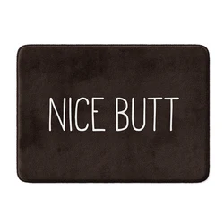 Gaslight Gatekeep Girlboss Nice Butt Black Bath Mat with Non Slip Base Absorbent Cozy Flannel Bathroom Rug Carpet 60 x 40 cm