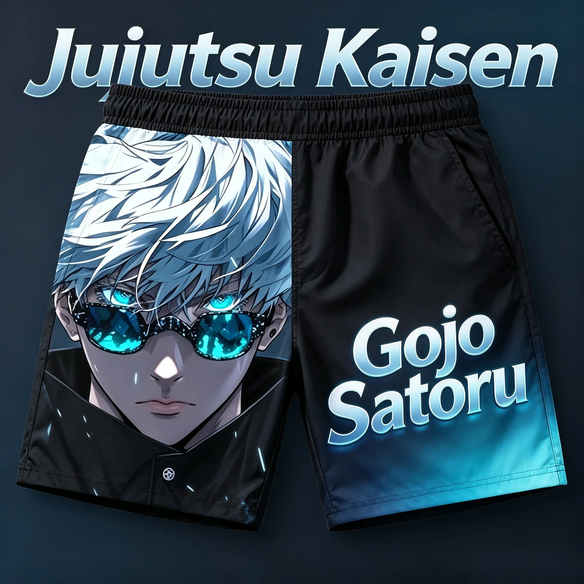 2026 Summer Jujutsu Kaisen Gojo Satoru All Over Print Quick Dry Sports Shorts,Men Casual Streetwear Five Inch Beach Board Shorts