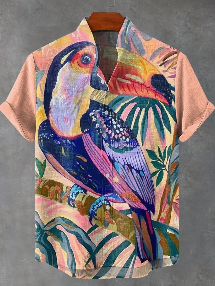 Гавайская мужская рубашка с коротким рукавом с 3D принтом рыбы, модная повседневная удобная дышащая ткань, новая серия