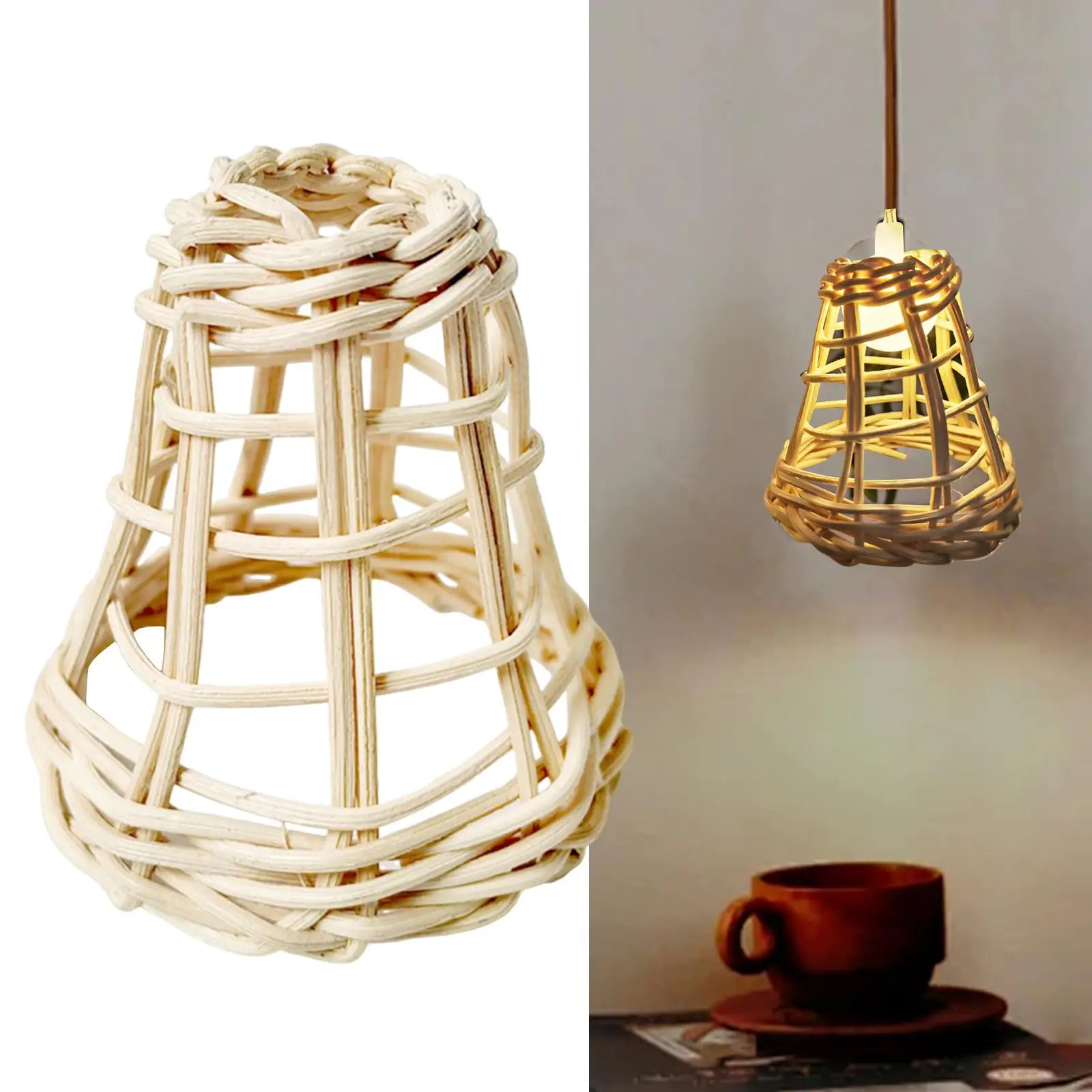 Woven Rattan Lamp Shade Decoration for Corridor Light Living Room