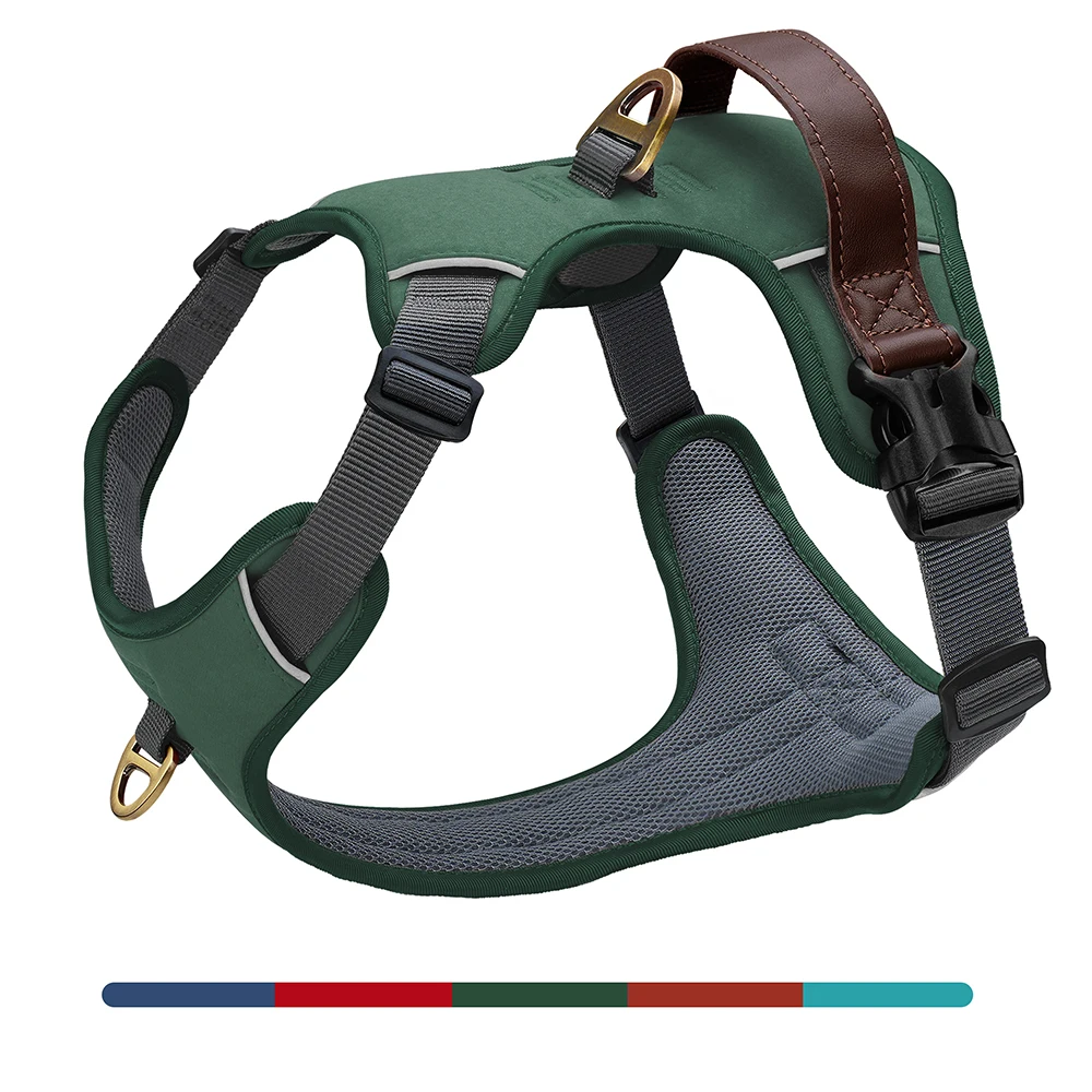 Vintage-Hundegeschirr, langlebiges PU-Leder, Hundegeschirre, atmungsaktive Haustierweste mit Kontrollgriff, Retro für kleine, mittelgroße und große Hunde – Detail 10
