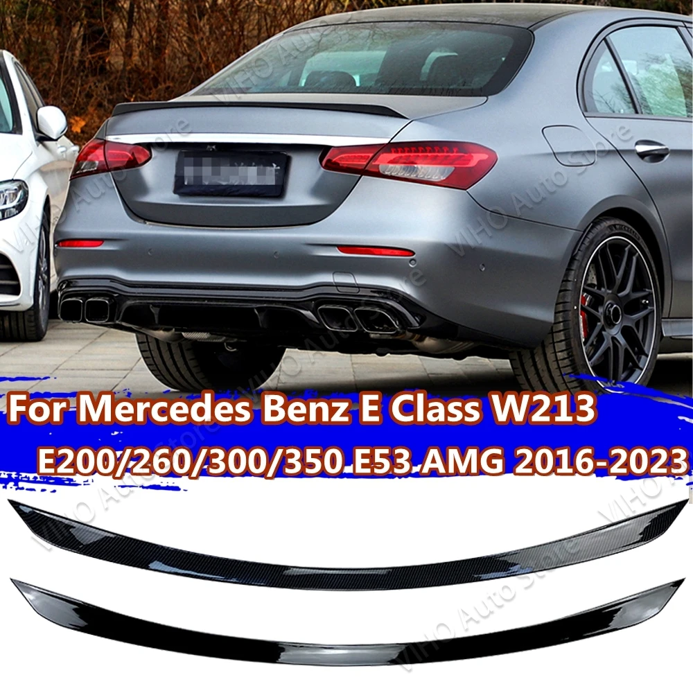 

W213 Sedan Car Rear Tail Trunk Spoiler For Mercedes Benz E Class E180 E200 E220 E350 E400 C63 AMG Style 2016-2023 Carbon Look