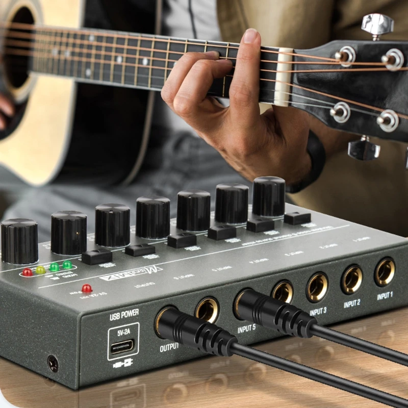 Ultra Compact Audio Mixer KTV Karaok 6 Channel Professional Stereo Sound Mixer Ultra LowNoise 6 Channel Audio Mixer