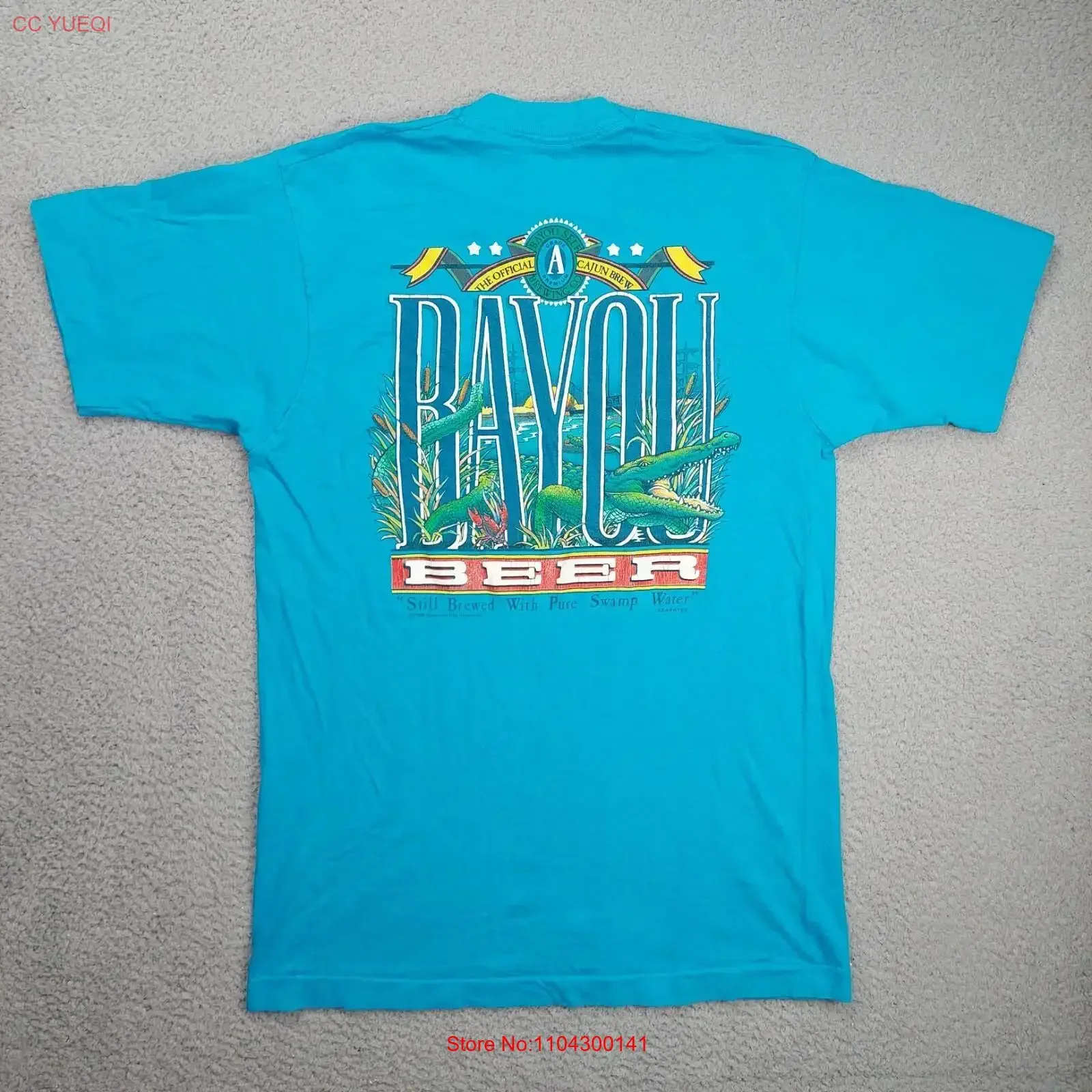 Vintage Bayou Beer Alligator Crocodile Nature T Shirt Men's Size Small Medium long or short sleeves vintage Washed